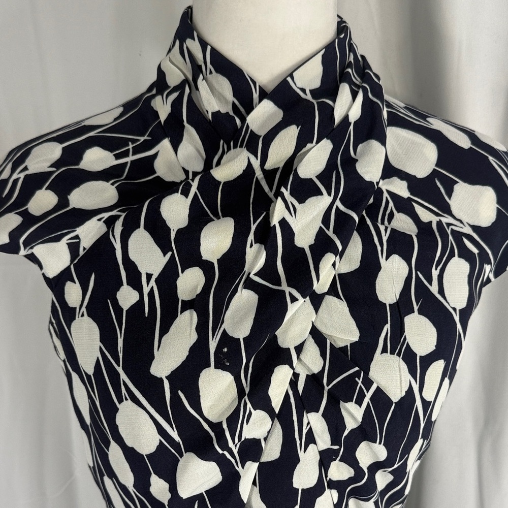 The Fold London  Navy and White Women's Midi Dress Size 6 - Picture 4 of 11